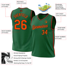 Load image into Gallery viewer, Custom Kelly Green Orange-Black Authentic Throwback Basketball Jersey
