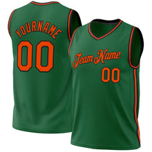Load image into Gallery viewer, Custom Kelly Green Orange-Black Authentic Throwback Basketball Jersey