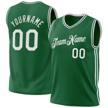 Laden Sie das Bild in den Galerie-Viewer, Custom Kelly Green White Authentic Throwback Basketball Jersey