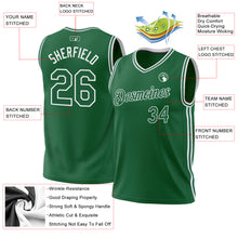 Laden Sie das Bild in den Galerie-Viewer, Custom Kelly Green White Authentic Throwback Basketball Jersey