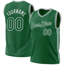 Laden Sie das Bild in den Galerie-Viewer, Custom Kelly Green White Authentic Throwback Basketball Jersey