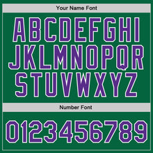 Load image into Gallery viewer, Custom Kelly Green Purple-White Authentic Throwback Basketball Jersey