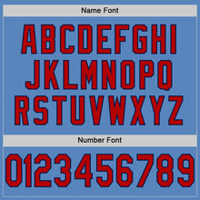Загрузить изображение в средство просмотра галереи, Custom Light Blue Red-Navy Mesh Authentic Football Jersey