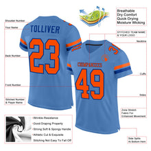 Charger l'image dans la galerie, Custom Light Blue Orange-Royal Mesh Authentic Football Jersey