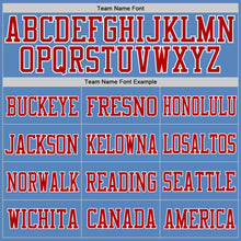 Load image into Gallery viewer, Custom Light Blue Red-White Mesh Authentic Football Jersey