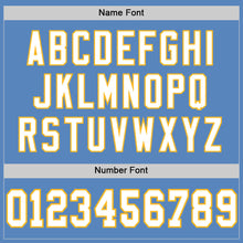 Load image into Gallery viewer, Custom Light Blue White-Gold Mesh Authentic Football Jersey