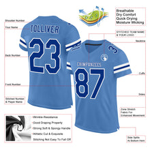 Загрузить изображение в средство просмотра галереи, Custom Light Blue Royal-White Mesh Authentic Football Jersey