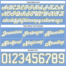 Load image into Gallery viewer, Custom Light Blue White Pinstripe White-Gold Authentic Basketball Shorts