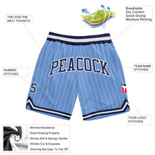Charger l'image dans la galerie, Custom Light Blue White Pinstripe Navy-White Authentic Basketball Shorts