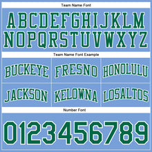 Charger l'image dans la galerie, Custom Light Blue White Pinstripe Kelly Green-White Authentic Basketball Shorts