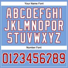 Load image into Gallery viewer, Custom Light Blue Red-White Authentic Sleeveless Baseball Jersey