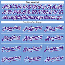 Load image into Gallery viewer, Custom Light Blue Purple-White Authentic Sleeveless Baseball Jersey