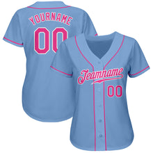 Загрузить изображение в средство просмотра галереи, Custom Light Blue Pink-White Authentic Baseball Jersey