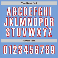 Load image into Gallery viewer, Custom Light Blue White-Red Authentic Baseball Jersey