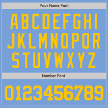 Load image into Gallery viewer, Custom Light Blue Gold Authentic Baseball Jersey