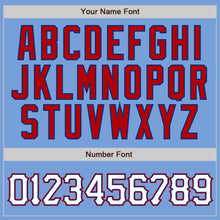 Load image into Gallery viewer, Custom Light Blue Red Pinstripe White-Royal Authentic Baseball Jersey