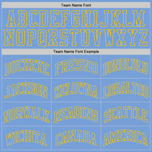 Laden Sie das Bild in den Galerie-Viewer, Custom Light Blue Light Blue-Gold Authentic Throwback Basketball Jersey