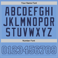 Laden Sie das Bild in den Galerie-Viewer, Custom Light Blue Light Blue-Navy Authentic Throwback Basketball Jersey