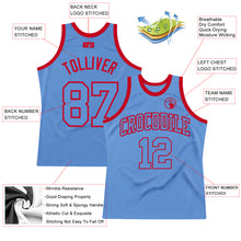 Laden Sie das Bild in den Galerie-Viewer, Custom Light Blue Light Blue-Red Authentic Throwback Basketball Jersey