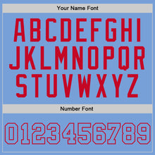 Laden Sie das Bild in den Galerie-Viewer, Custom Light Blue Light Blue-Red Authentic Throwback Basketball Jersey