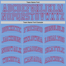 Laden Sie das Bild in den Galerie-Viewer, Custom Light Blue Light Blue-Red Authentic Throwback Basketball Jersey