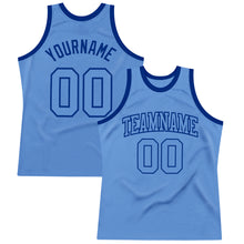 Laden Sie das Bild in den Galerie-Viewer, Custom Light Blue Light Blue-Royal Authentic Throwback Basketball Jersey
