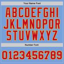 Charger l'image dans la galerie, Custom Light Blue Red-Gold Authentic Throwback Basketball Jersey