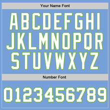 Load image into Gallery viewer, Custom Light Blue White-Neon Green Authentic Throwback Basketball Jersey