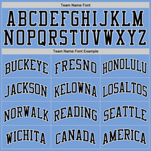 Load image into Gallery viewer, Custom Light Blue Black-White Authentic Throwback Basketball Jersey