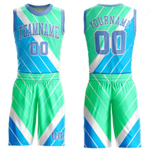 Загрузить изображение в средство просмотра галереи, Custom Light Blue Light Blue-Green Round Neck Sublimation Basketball Suit Jersey