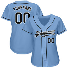 Загрузить изображение в средство просмотра галереи, Custom Light Blue Black-White Authentic Baseball Jersey