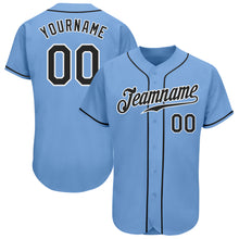 Загрузить изображение в средство просмотра галереи, Custom Light Blue Black-White Authentic Baseball Jersey