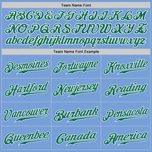 Load image into Gallery viewer, Custom Light Blue Kelly Green-White Authentic Baseball Jersey