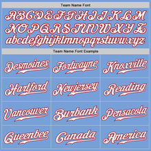 Laden Sie das Bild in den Galerie-Viewer, Custom Light Blue White-Red Authentic Baseball Jersey