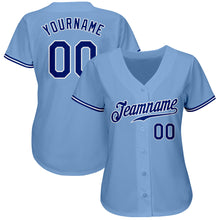 Load image into Gallery viewer, Custom Light Blue Royal-White Authentic Baseball Jersey