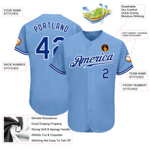 Load image into Gallery viewer, Custom Light Blue Royal-White Authentic Baseball Jersey