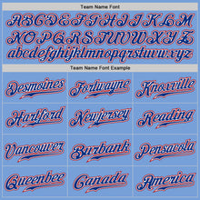 Load image into Gallery viewer, Custom Light Blue Royal-Red Authentic Baseball Jersey