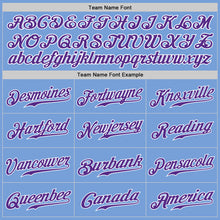 Load image into Gallery viewer, Custom Light Blue Purple-White Authentic Baseball Jersey