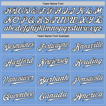 Load image into Gallery viewer, Custom Light Blue White-Black Authentic Baseball Jersey