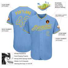 Load image into Gallery viewer, Custom Light Blue Light Blue-Gold Authentic Baseball Jersey