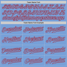 Load image into Gallery viewer, Custom Light Blue Light Blue-Red Authentic Baseball Jersey