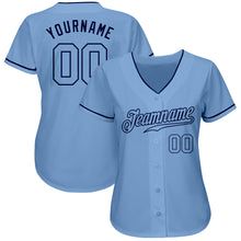Load image into Gallery viewer, Custom Light Blue Light Blue-Navy Authentic Baseball Jersey
