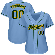 Load image into Gallery viewer, Custom Light Blue Green-Gold Authentic Baseball Jersey
