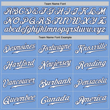 Load image into Gallery viewer, Custom Light Blue White-Navy Authentic Baseball Jersey