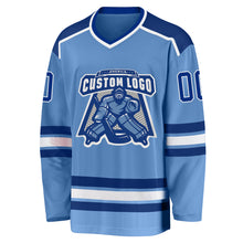 Load image into Gallery viewer, Custom Light Blue Royal-White Hockey Jersey