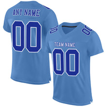 Laden Sie das Bild in den Galerie-Viewer, Custom Light Blue Royal-White Mesh Authentic Football Jersey