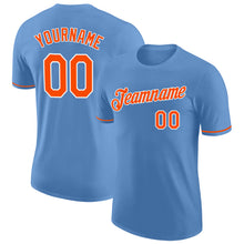Load image into Gallery viewer, Custom Light Blue Orange-White Performance T-Shirt
