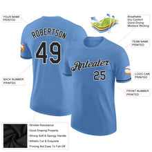Load image into Gallery viewer, Custom Light Blue Black-White Performance T-Shirt