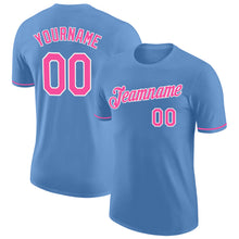 Load image into Gallery viewer, Custom Light Blue Pink-White Performance T-Shirt