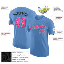 Load image into Gallery viewer, Custom Light Blue Pink-Black Performance T-Shirt